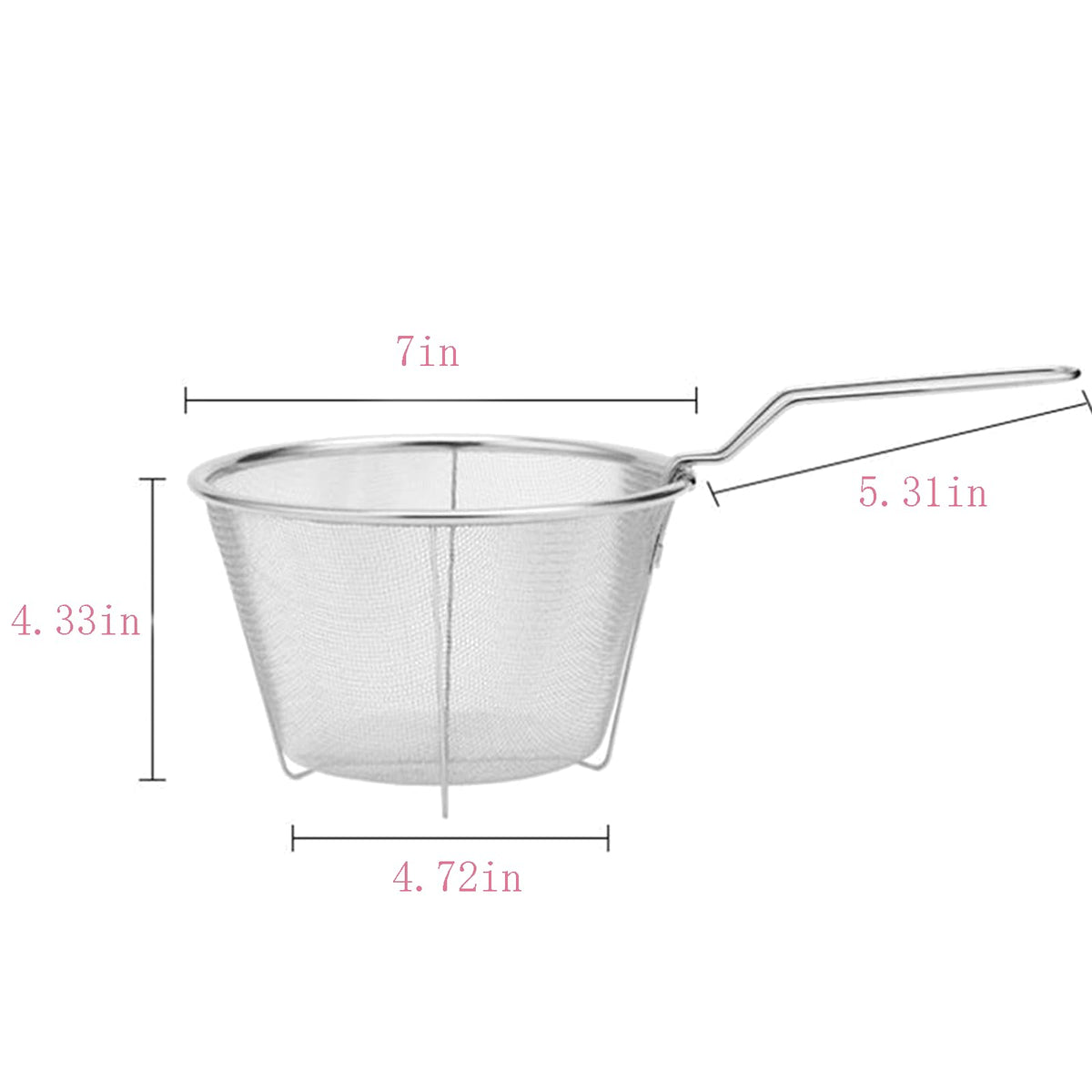 7 inch Stainless Steel Deep Fryer Basket D861