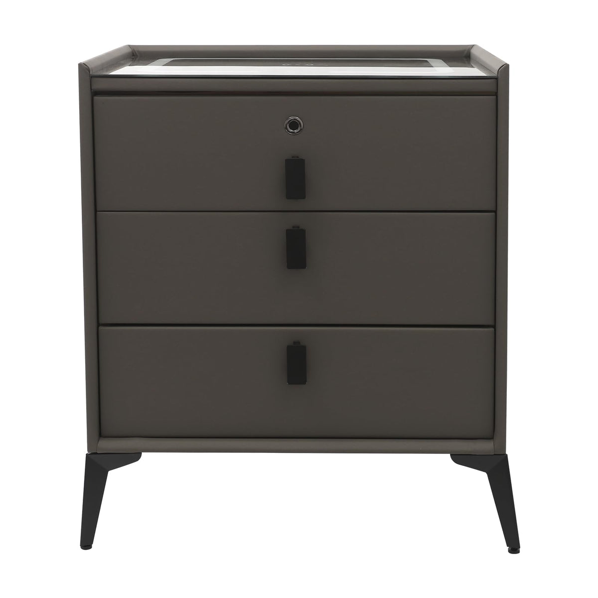 Solid Wood Nightstand with 3 Drawers H61598