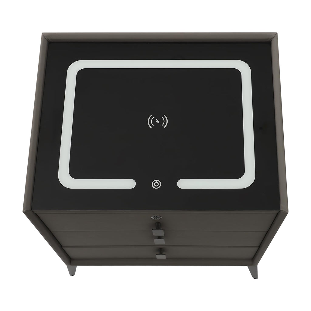 Solid Wood Nightstand with 3 Drawers H61598