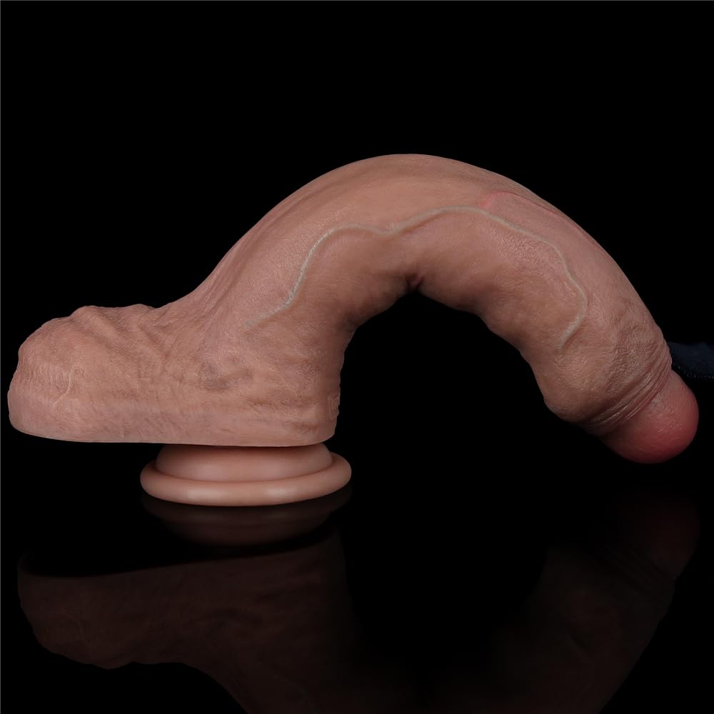 8.5" Realistic Uncut Dual Density Silicone Dildo with Suction Cup T82039