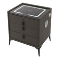 Solid Wood Nightstand with 3 Drawers H61598