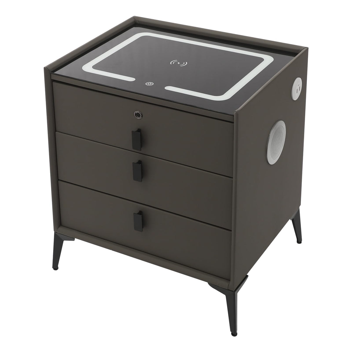 Solid Wood Nightstand with 3 Drawers H61598