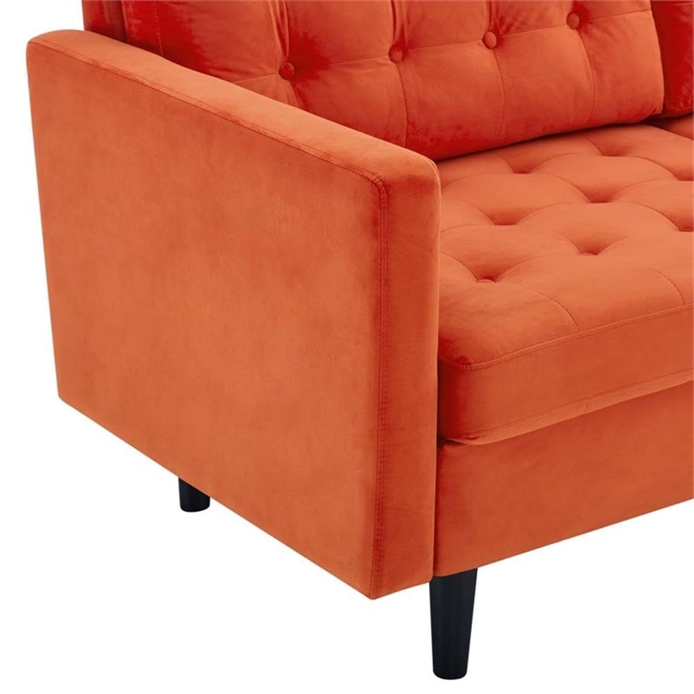 Orange Velvet Sofa I207