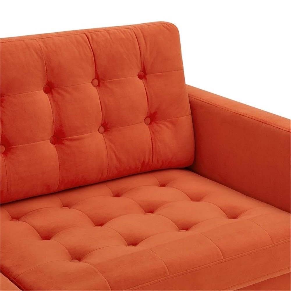 Orange Velvet Sofa I207