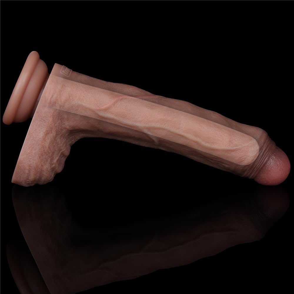 8.5" Realistic Uncut Dual Density Silicone Dildo with Suction Cup T82039