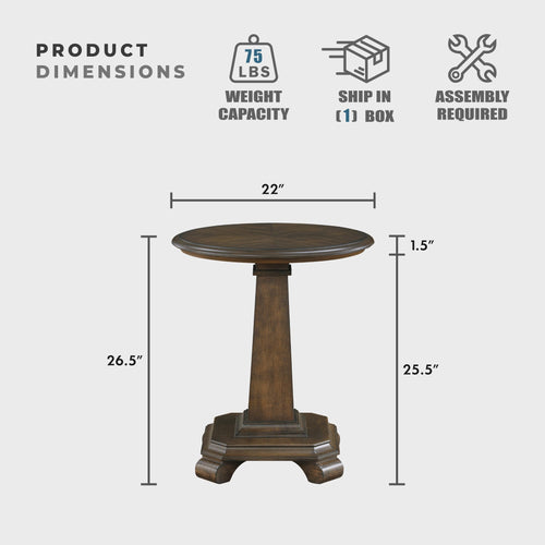 22" Round Wood End Table D72461