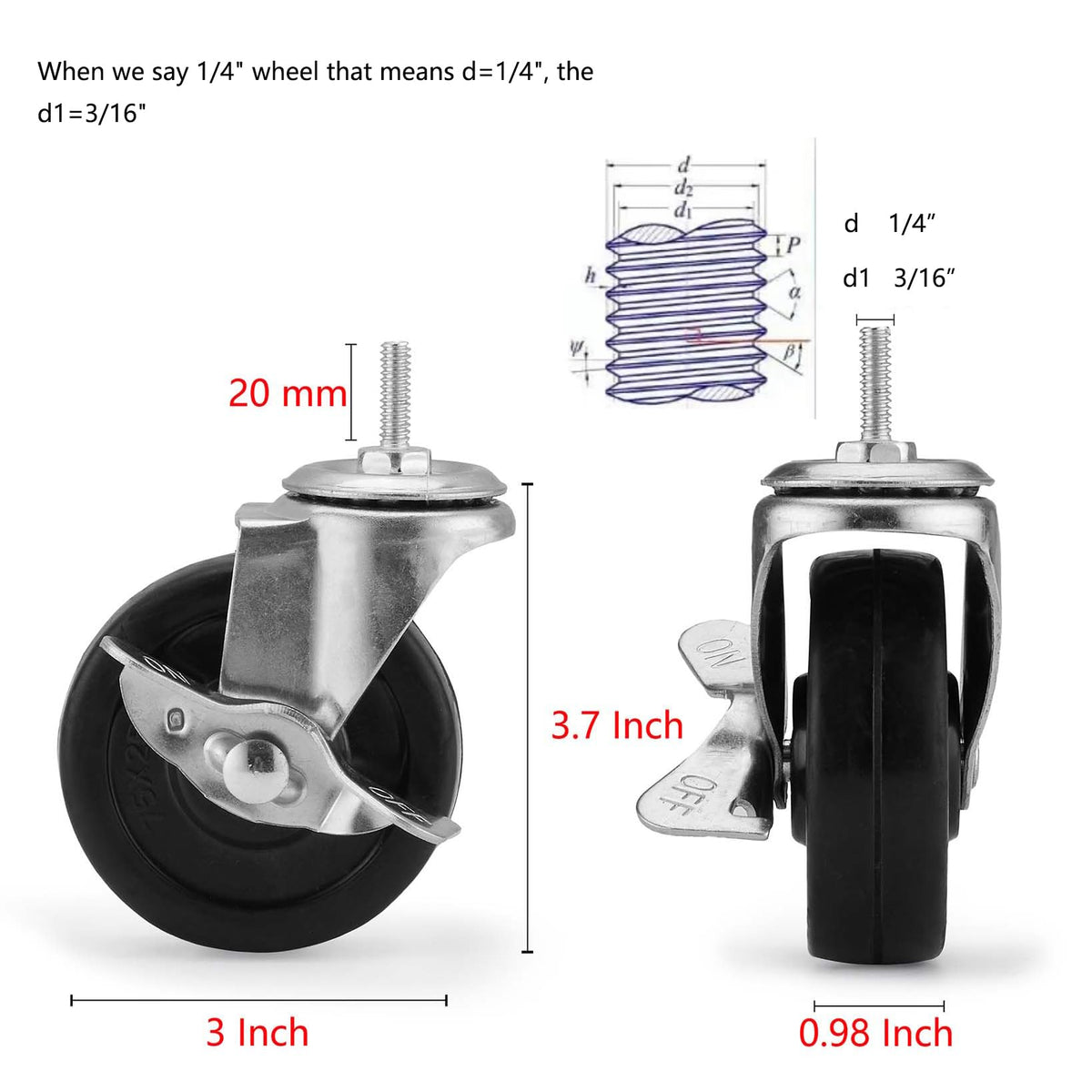 Set of 4 Caster Wheels O3546