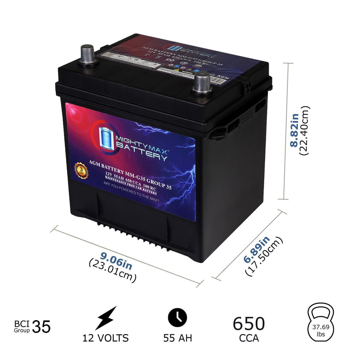12V 55Ah AGM Replacement Battery J426