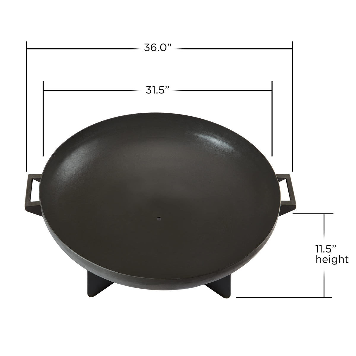 36” Round Wood Burning Steel Fire Pit with Spark Screen, Poker, Log Grate and Storage Cover Q868054