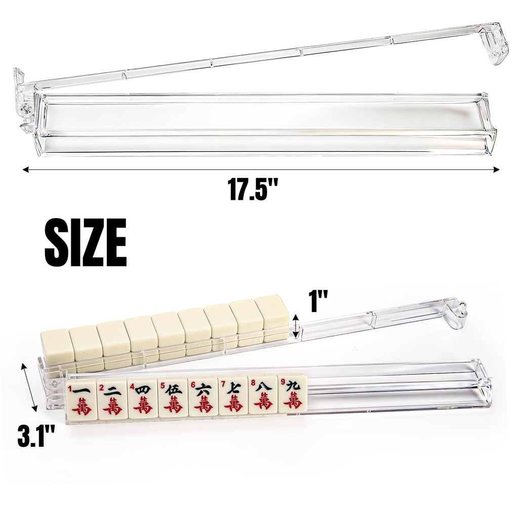 Set of 4 Clear Mahjong Racks with Pushers V828