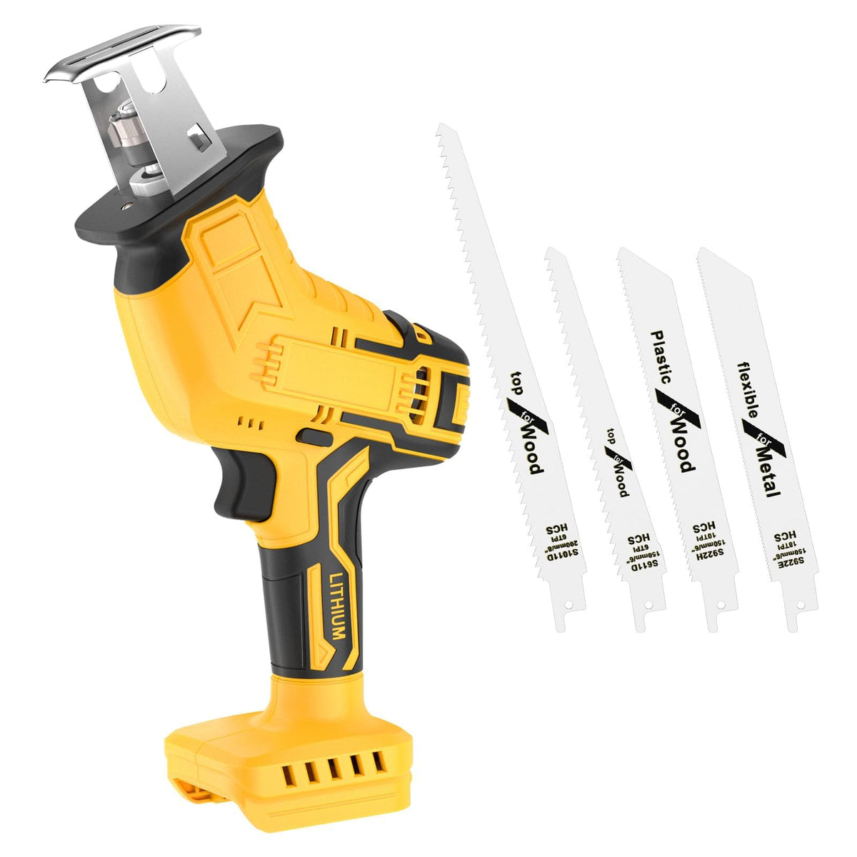 Cordless Reciprocating Saw 0-3500 SPM Variable Speed 4 Saw Blades L40933