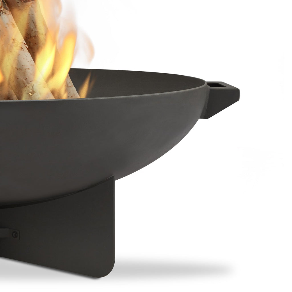 36” Round Wood Burning Steel Fire Pit with Spark Screen, Poker, Log Grate and Storage Cover Q868054