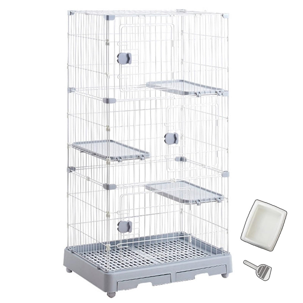 Detachable Metal Wire Cat Enclosure with Litter Box M34895