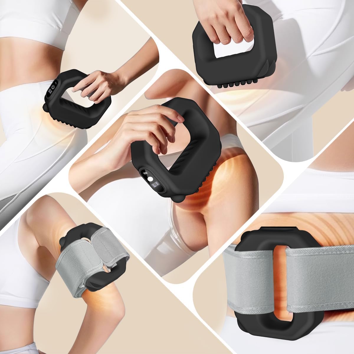 Adjustable Portable Cordless Full-Body Massager with Belt W923294