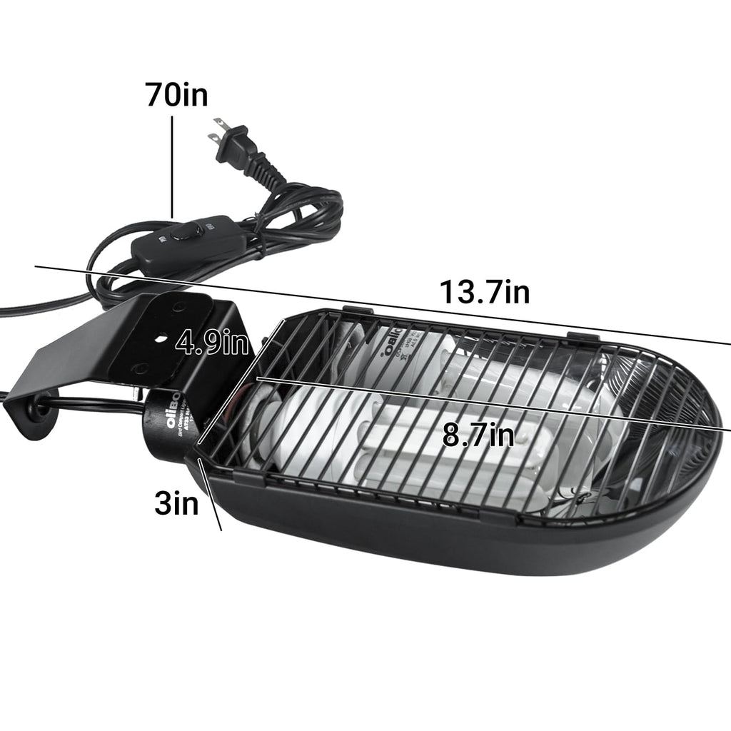 Bird Cage Light Fixture Combo Kit, 2.4% UVB UVA 20W Compact Fluorescent Bulb J413239