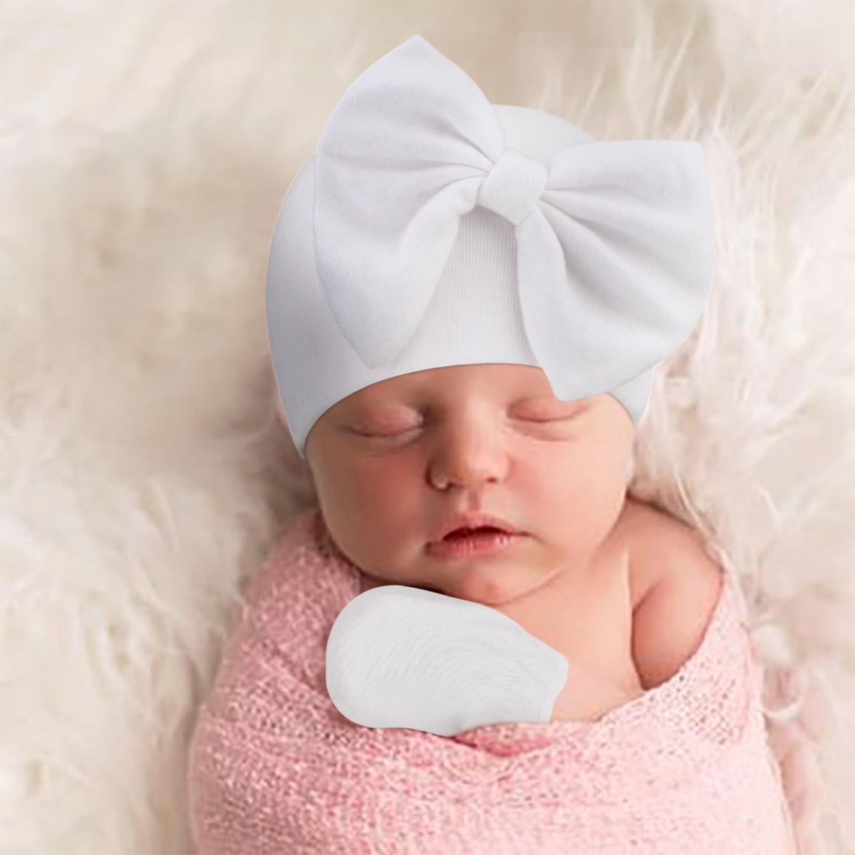 Newborn Baby Hats and Mittens Set C7671