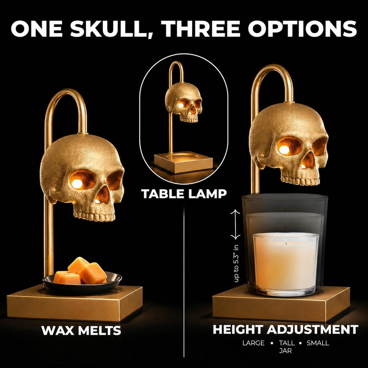 Skull Candle Warmer Lamp with Timer and Dimmer P3735