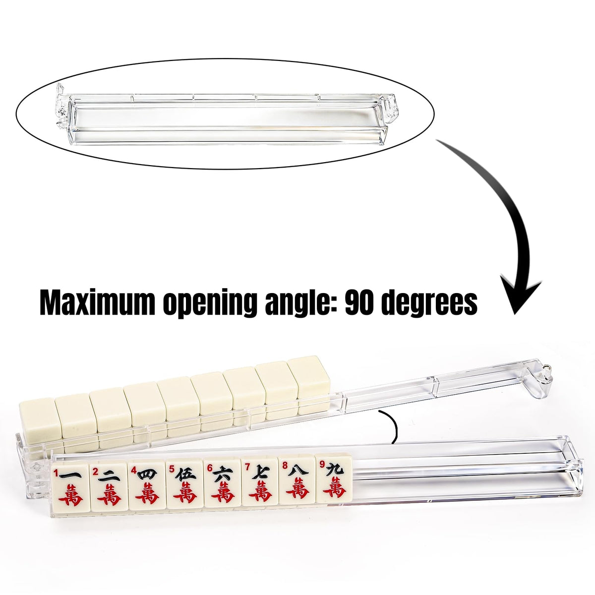 Set of 4 Clear Mahjong Racks with Pushers V828