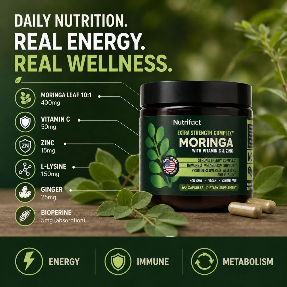 Moringa Capsules with Vitamin C, Zinc & L-Lysine M657514