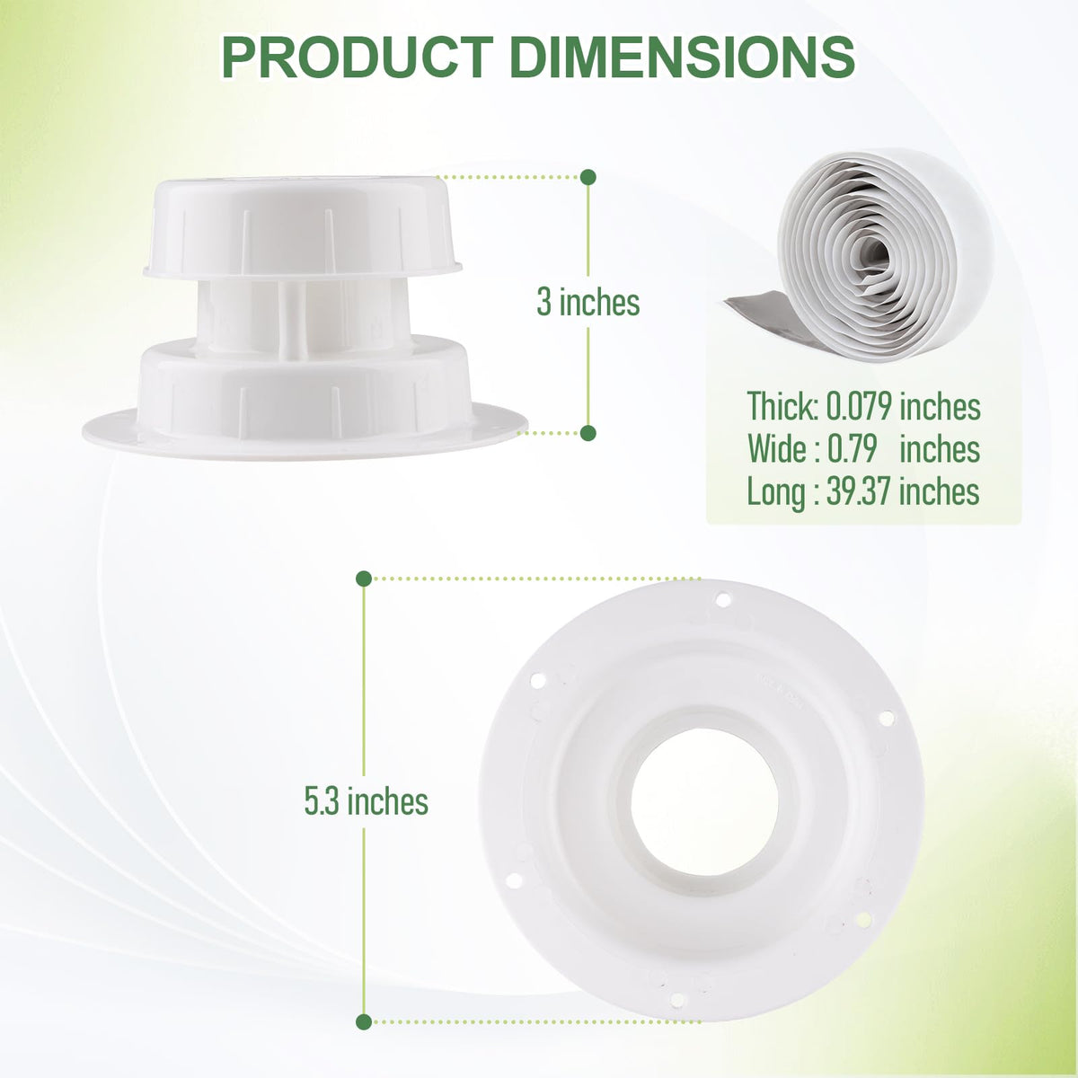 RV Plumbing Vent Covers with Screws, 2 Pack R2097