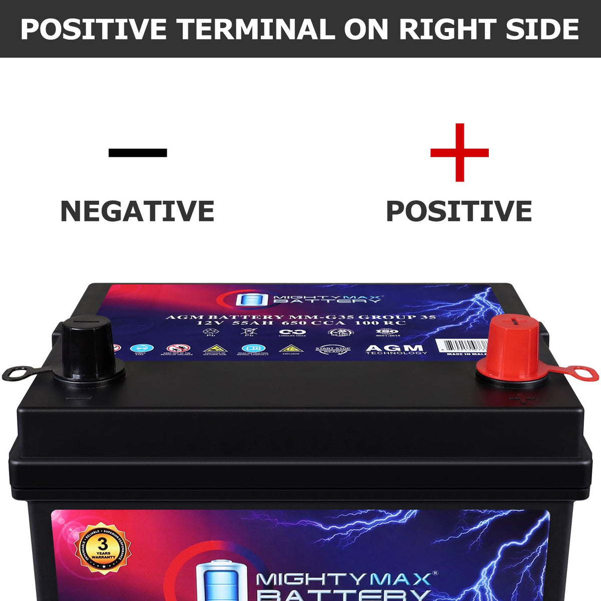 12V 55Ah AGM Replacement Battery J426