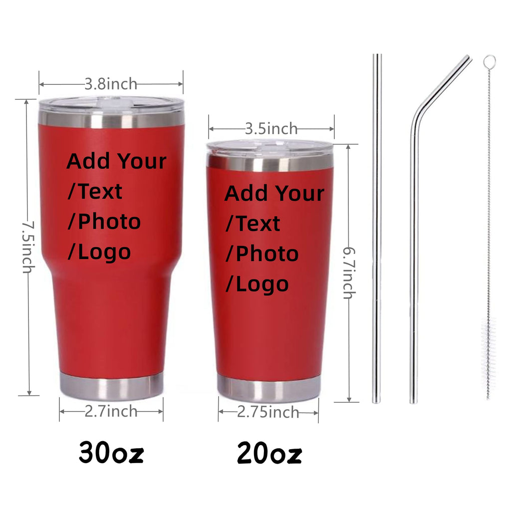 20oz/30oz Stainless Steel Tumbler with Lid & Straw P937279