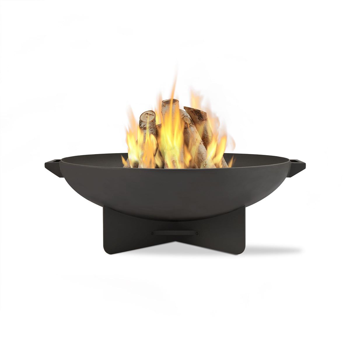 36” Round Wood Burning Steel Fire Pit with Spark Screen, Poker, Log Grate and Storage Cover Q868054