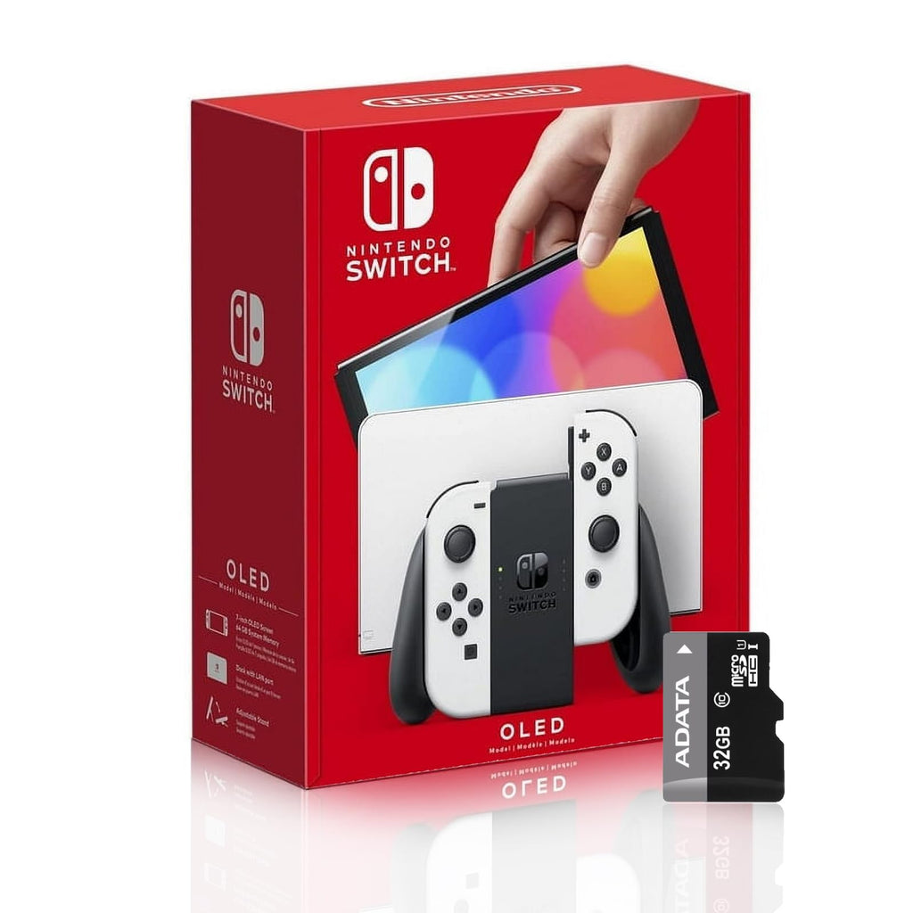 Nintendo Switch OLED Model with White Joy-Con and 32GB Micro SD Card Z822