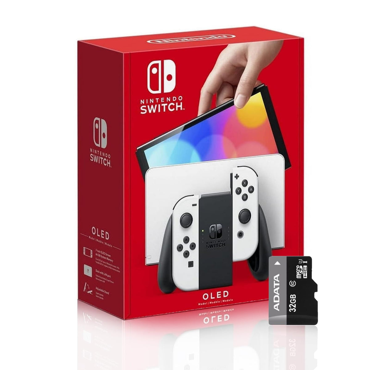Nintendo Switch OLED Model with White Joy-Con and 32GB Micro SD Card Z822