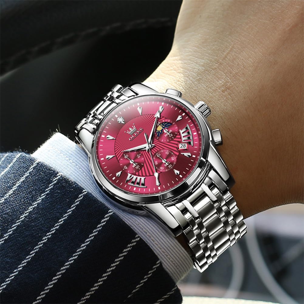 Mens Stainless Steel Analog Quartz Waterproof Watch P381483