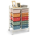 15 Drawer Rolling Storage Cart with Removable Drawers W106292