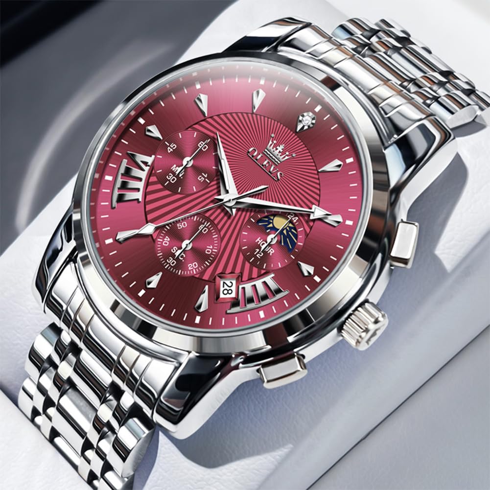Mens Stainless Steel Analog Quartz Waterproof Watch P381483
