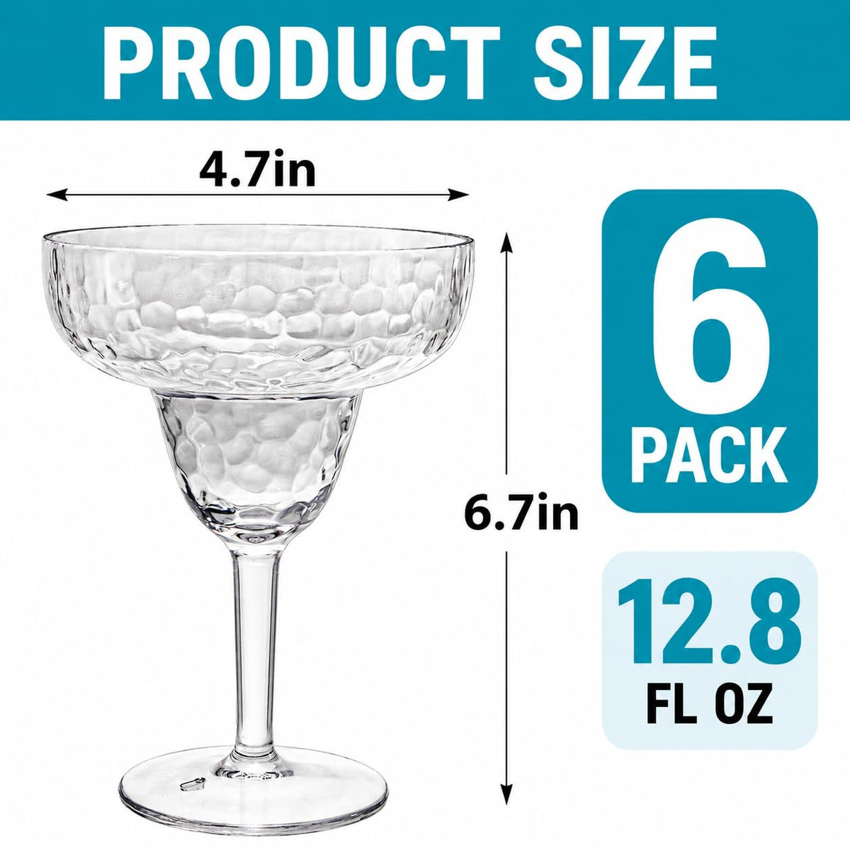 6 Pack 13 OZ Acrylic Stemmed Glasses Q483660