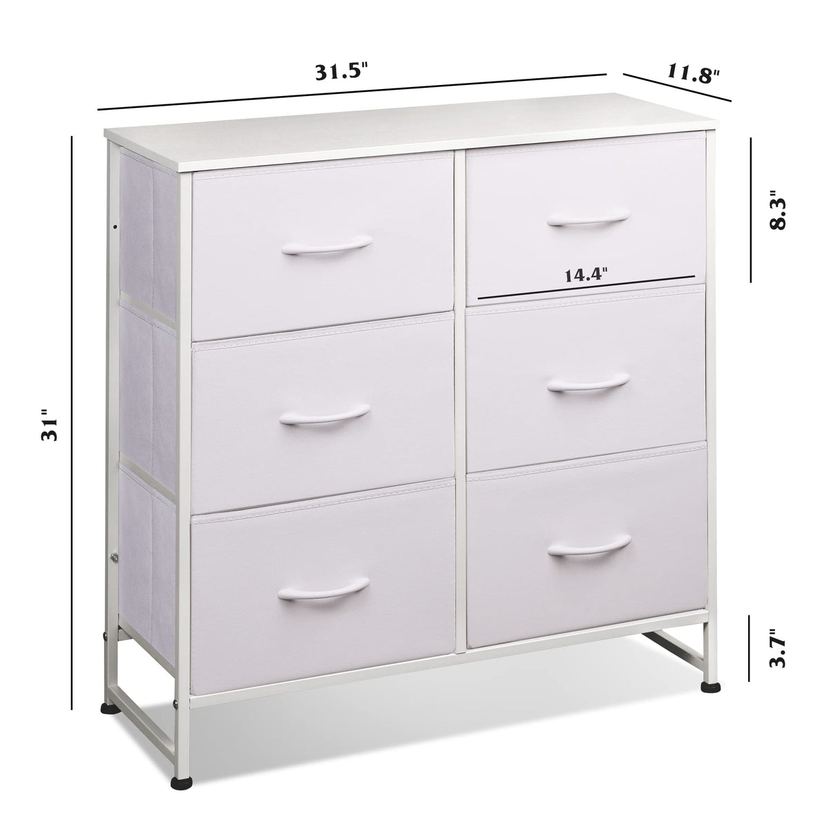 White 6 Drawer Dresser O889
