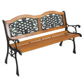 Cast Iron Teak Outdoor Bench 3-Seater Y162