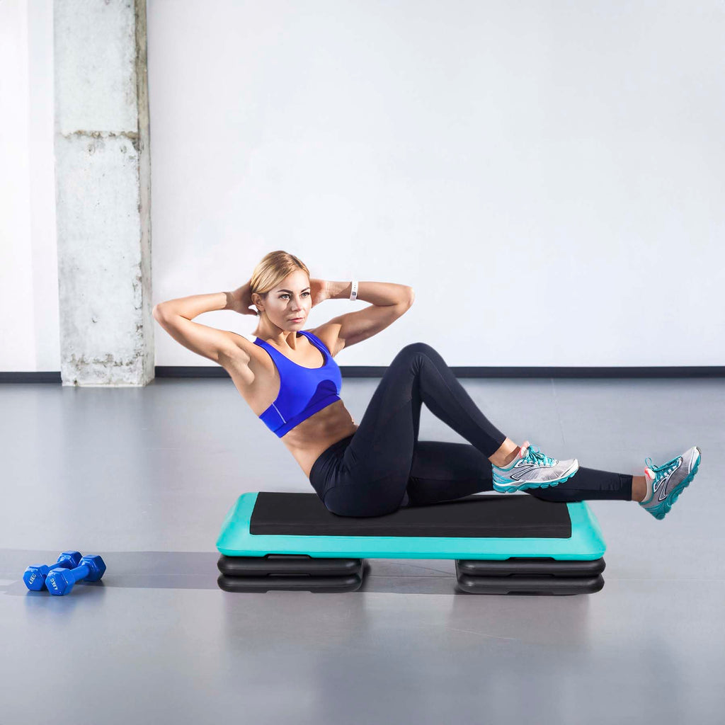43" Adjustable Aerobic Stepper Bench with Risers R72393