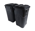 32 Gallon Black Wheeled Outdoor Garbage Can with Snap Lock Lid, 2 Pack R713502