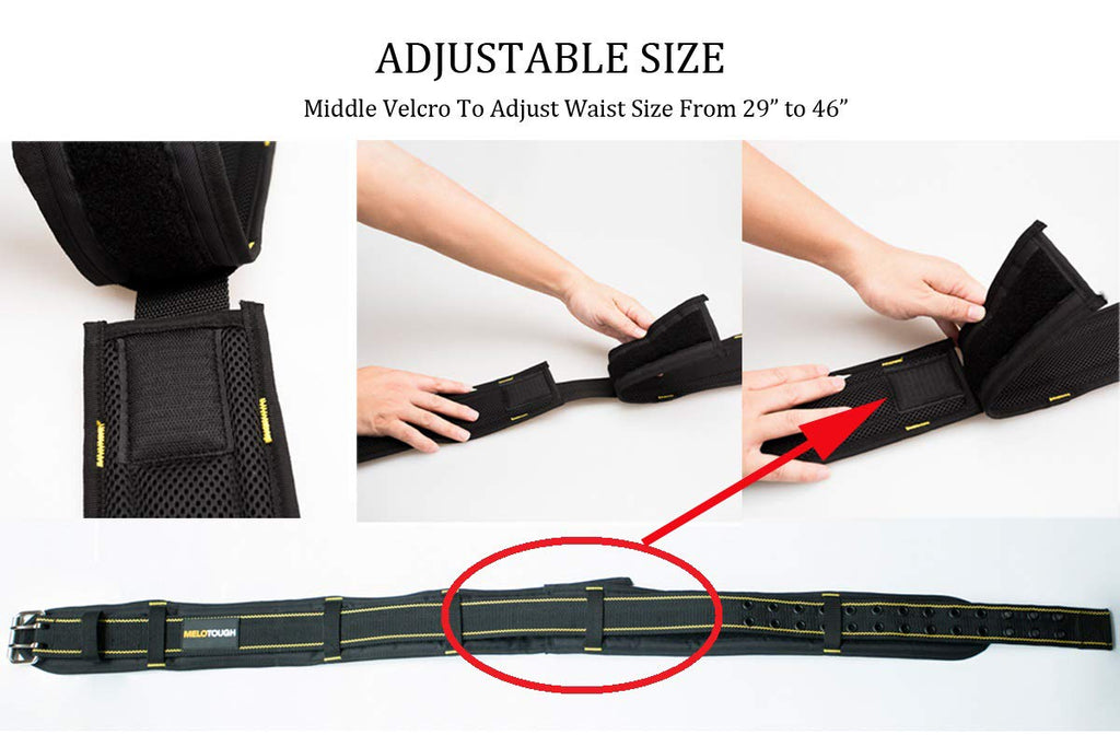 2-Inch Padded Tool Belt with 4 D-Rings Heavy Duty Double Metal Roller Buckle X73022