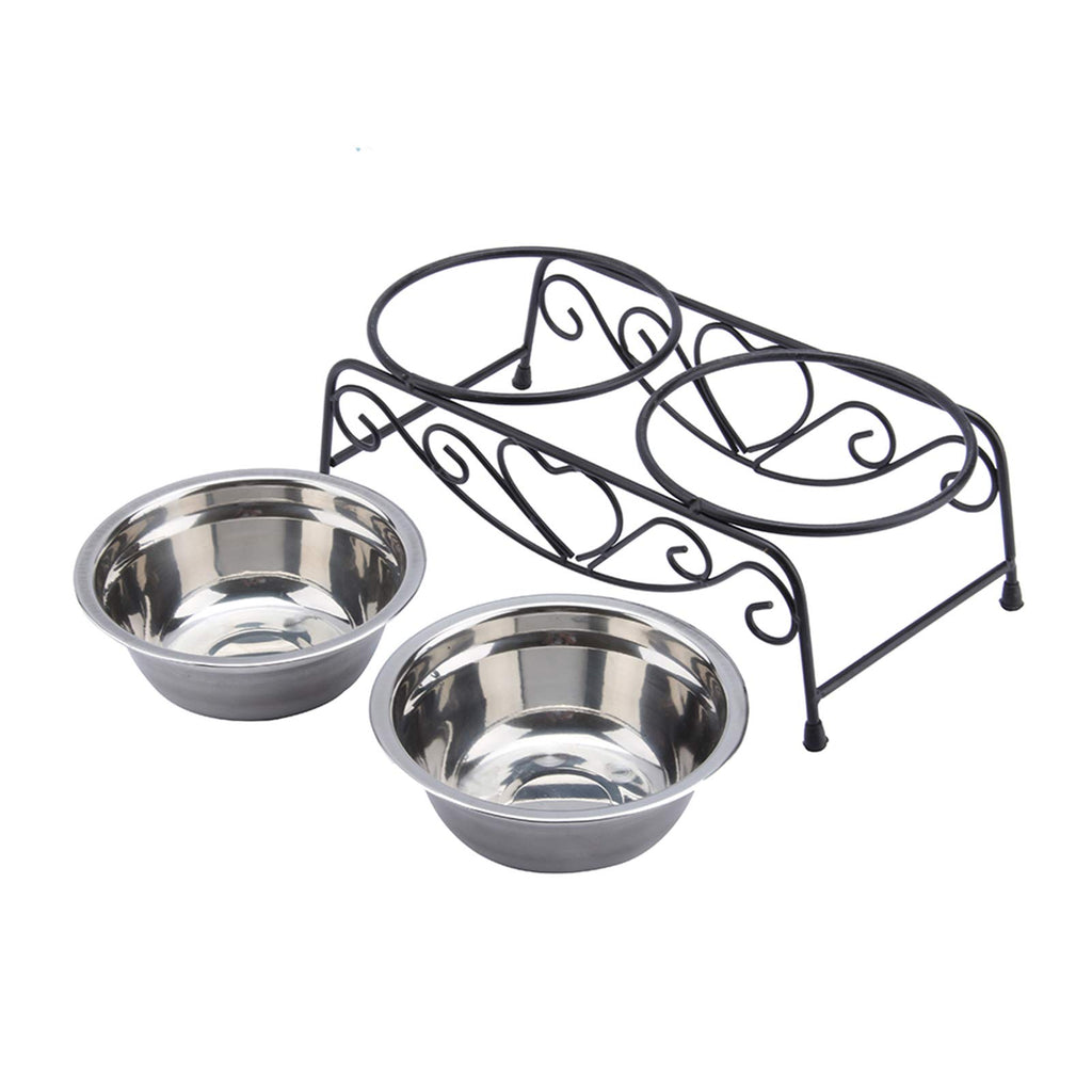 Stainless Steel Elevated Dog Cat Bowls with Iron Stand U4061