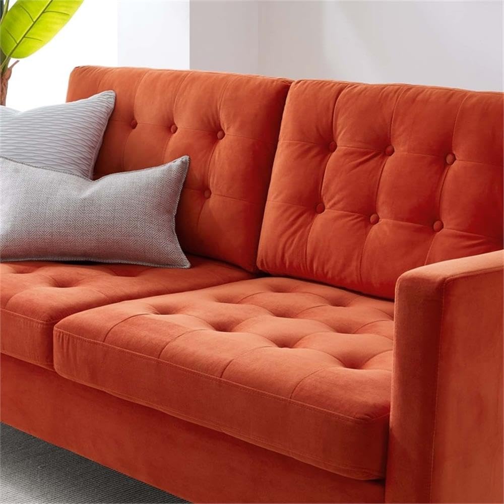 Orange Velvet Sofa I207