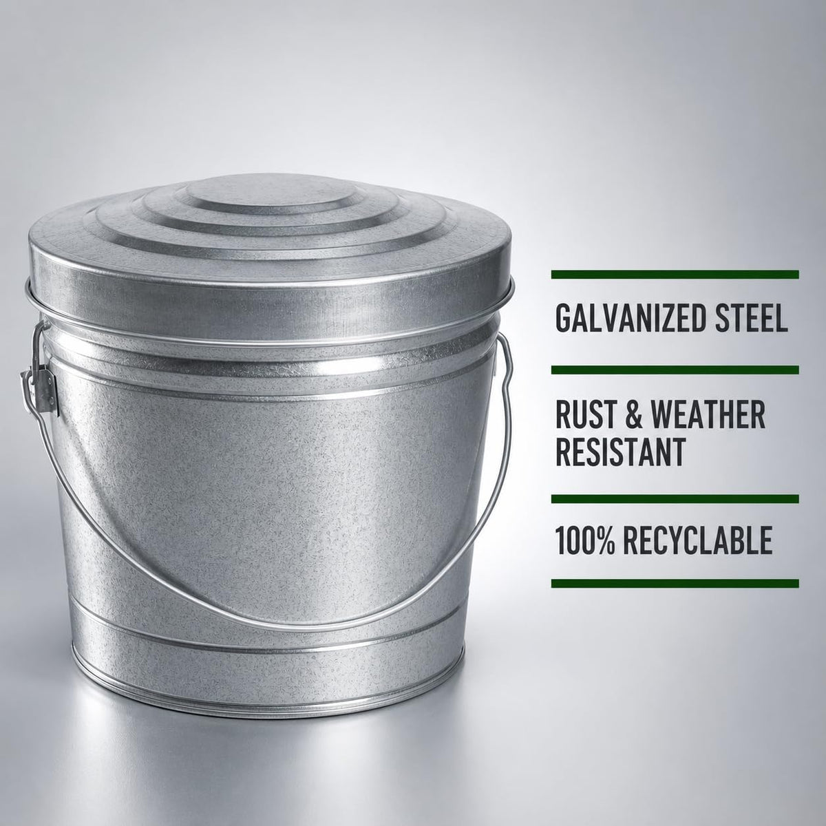 6 Gal Galvanized Steel Storage Can V916400