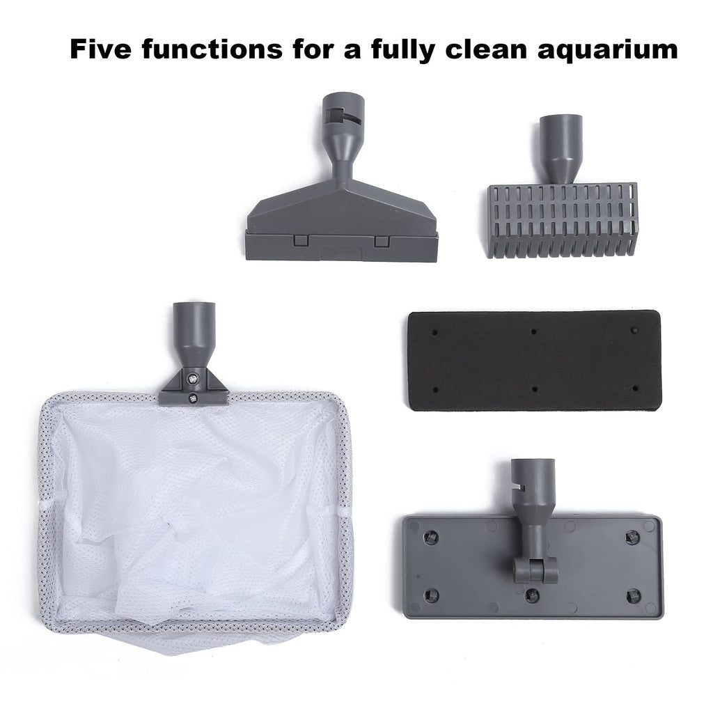5 in 1 Aquarium Maintenance Kit with Telescopic Brush and Soft Net C129