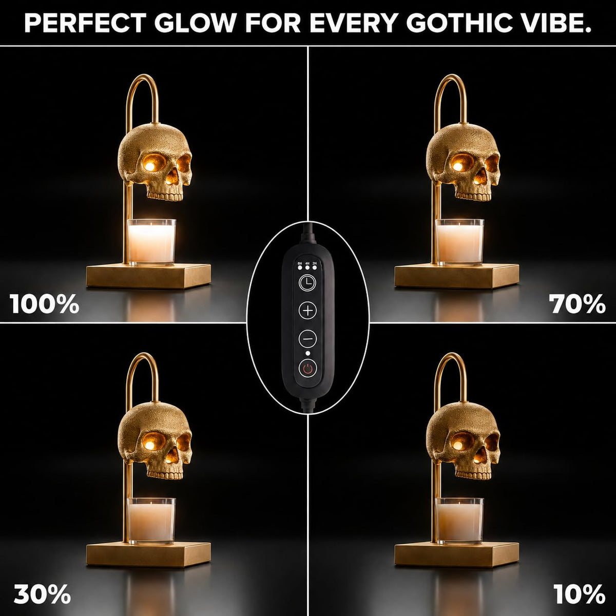 Skull Candle Warmer Lamp with Timer and Dimmer P3735