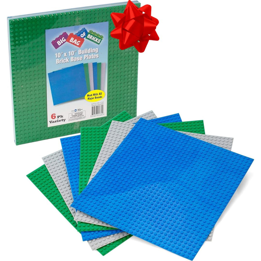 Green Blue White 10x10" Building Bricks Baseplates 4 Pack I27349