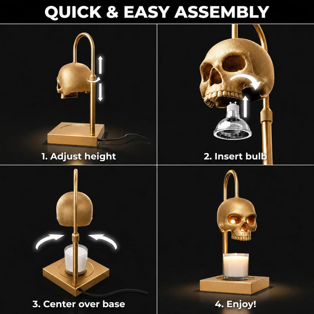 Skull Candle Warmer Lamp with Timer and Dimmer P3735