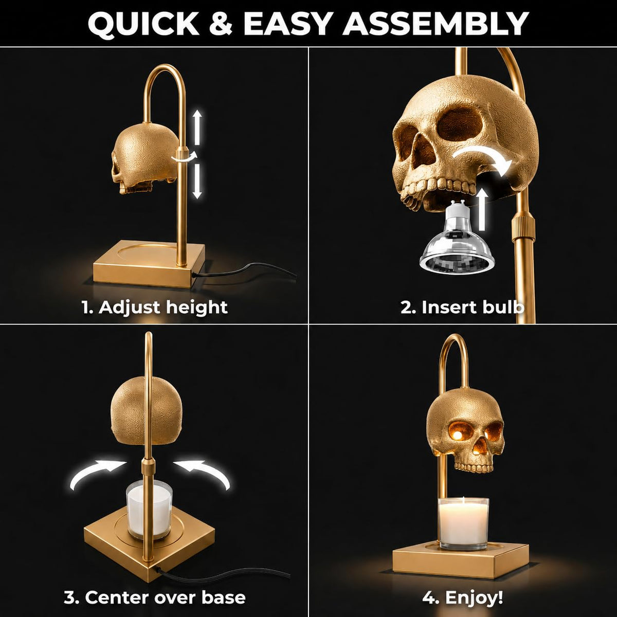 Skull Candle Warmer Lamp with Timer and Dimmer P3735