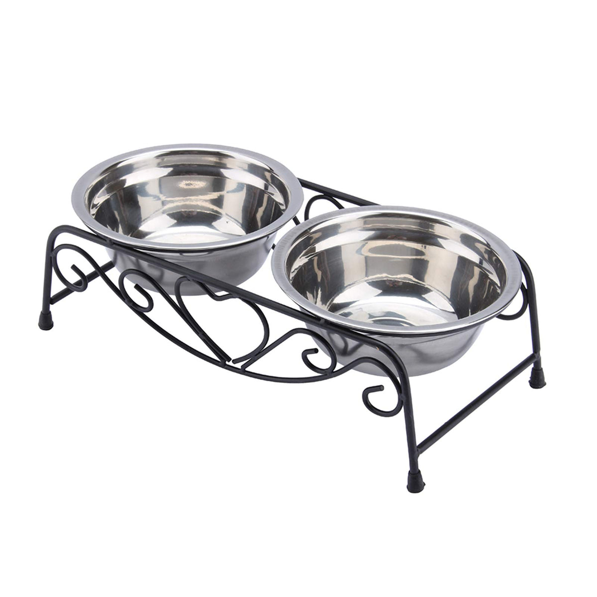 Stainless Steel Elevated Dog Cat Bowls with Iron Stand U4061
