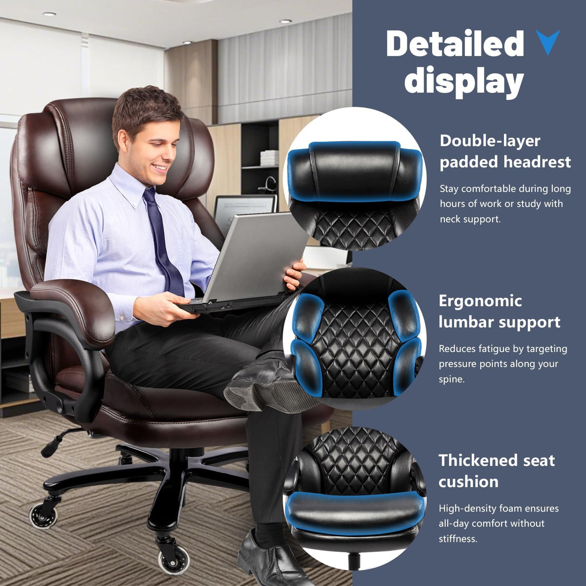 Big and Tall Heavy Duty Executive Office Chair with High Back J512926