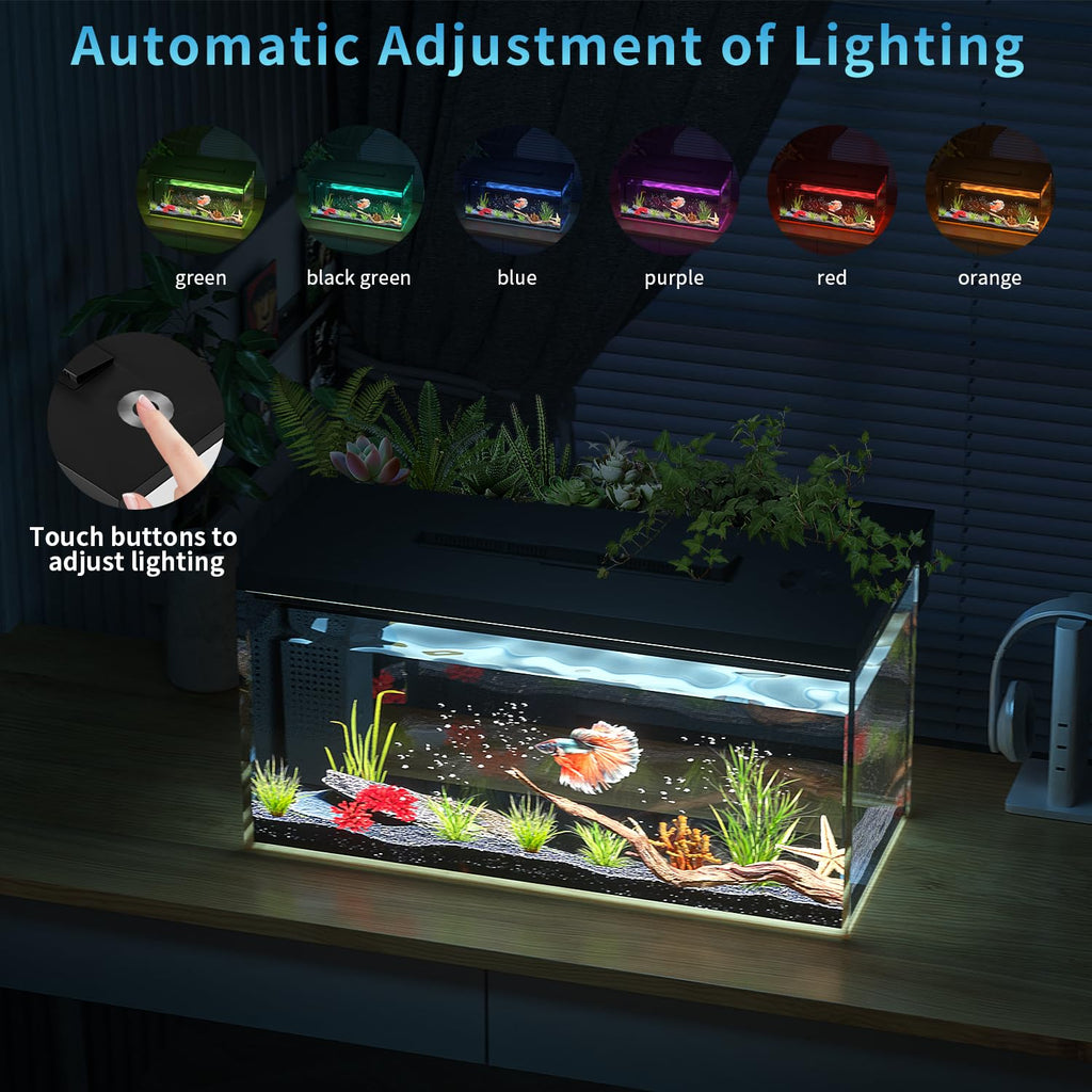 3.7 Gallon Betta Fish Tank Kit with Filter Light Water Pump E17035
