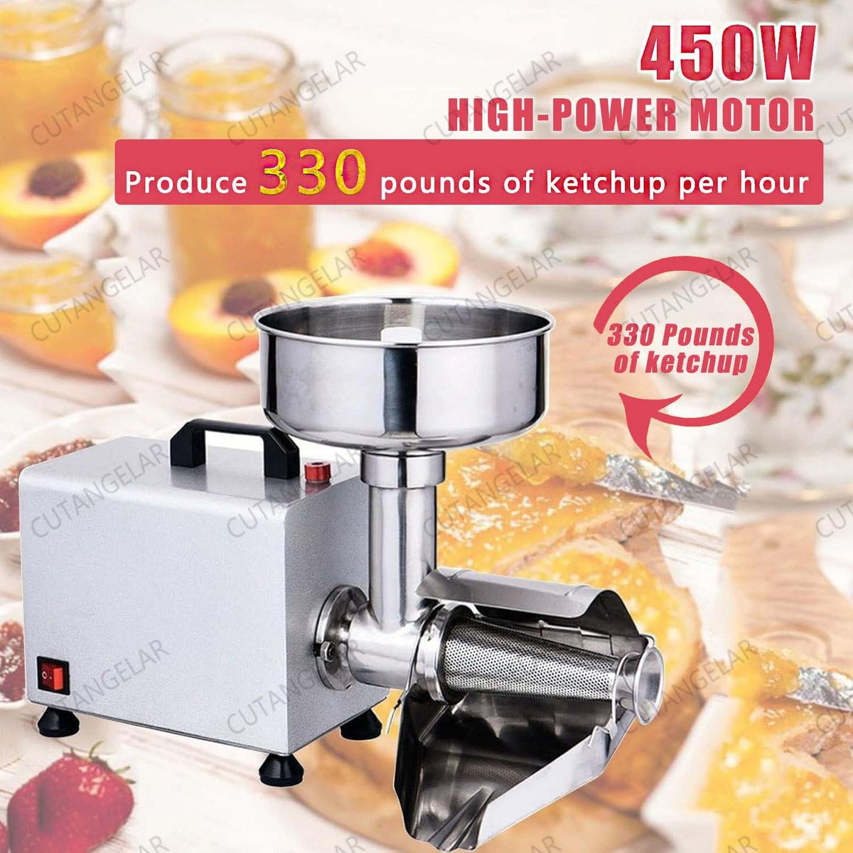 Commercial Grade Electric Sauce Machine 450W with Large Hopper F53990